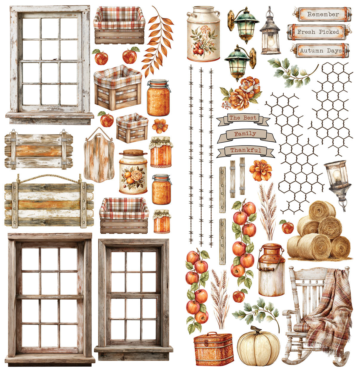 49 & Market Season's Bounty Laser Cut Elements